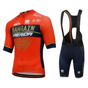 Tenue Cycliste et Cuissard à Bretelles 2018 Bahrain Merida N001